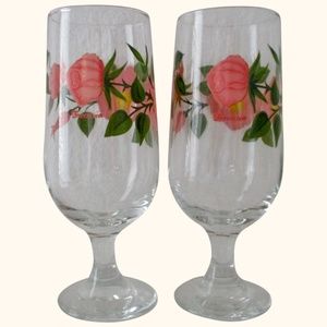 2 Franciscan Desert Rose 12 oz. Iced Tea Stemware